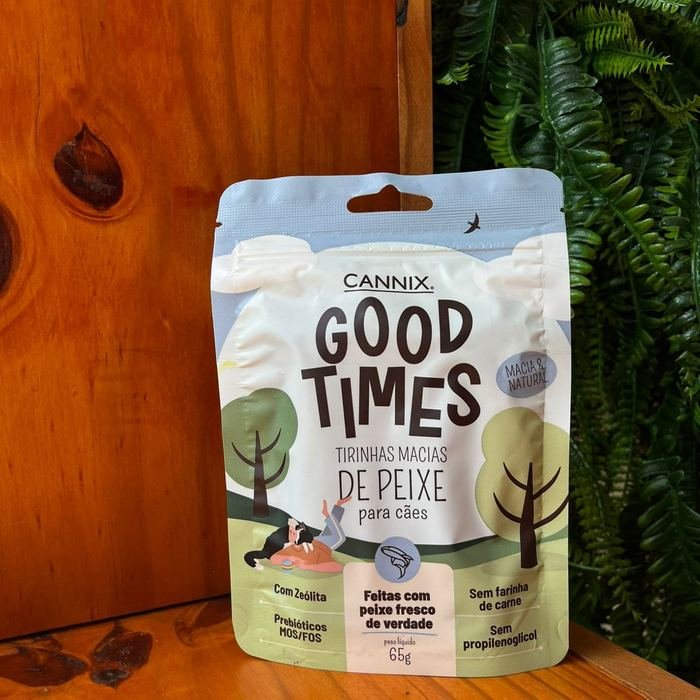 Pacote de tirinhas macias Cannix Good Times sabor peixe
