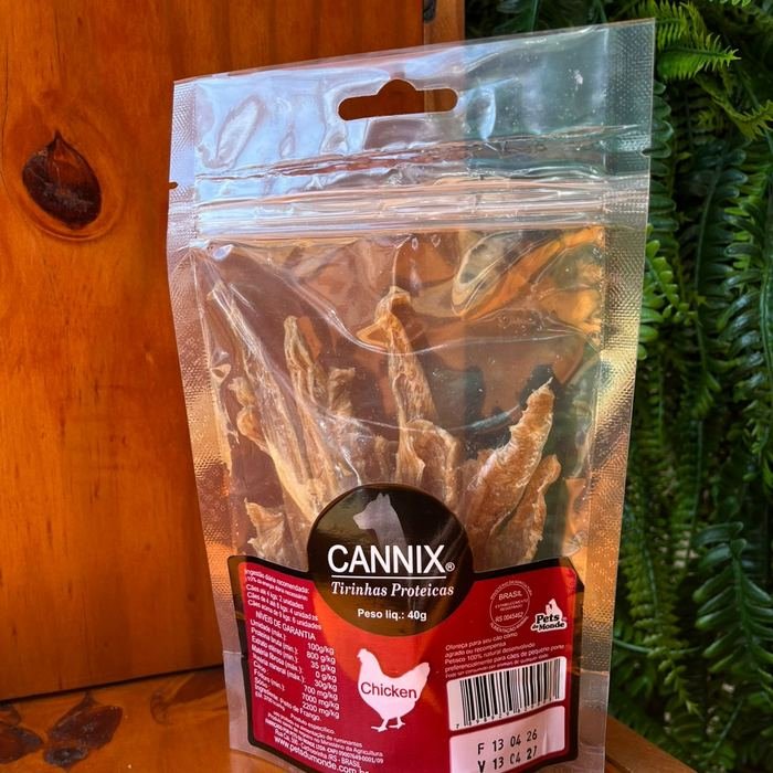 Pacote de tirinhas proteicas Cannix sabor frango