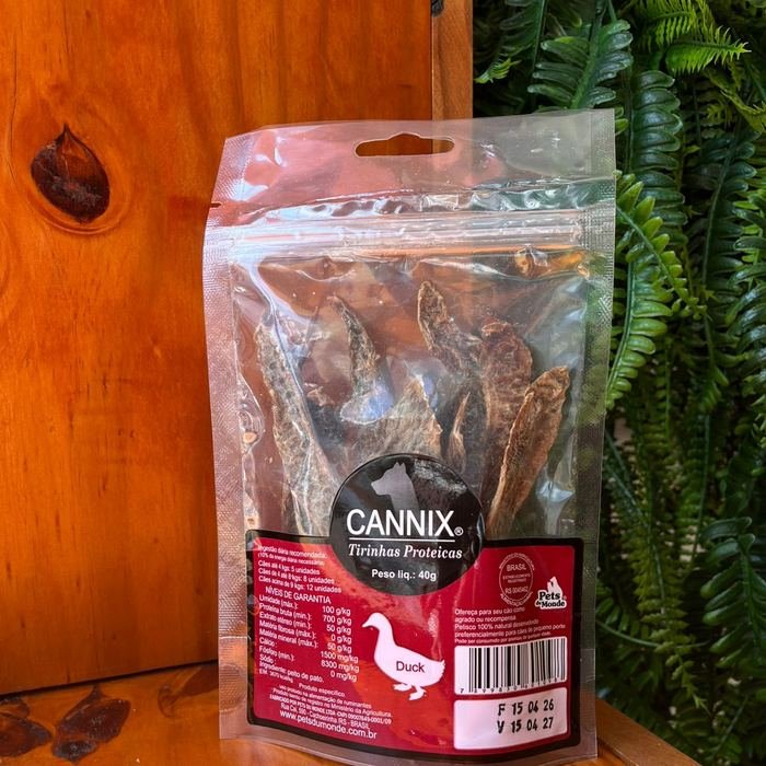 Pacote de tirinhas proteicas Cannix sabor pato, petisco natural para cães