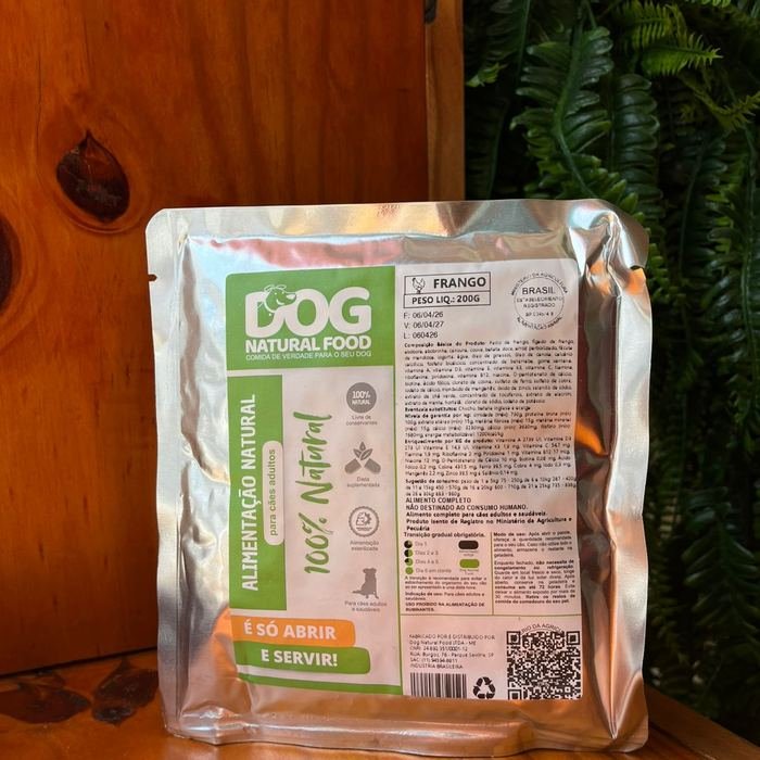 Pacote de ração natural Dog Natural Food sabor frango para cães adultos