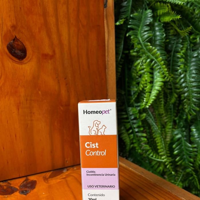 Caixa do produto Homeopet Cist Control, gotas veterinárias para cistite e incontinência urinária