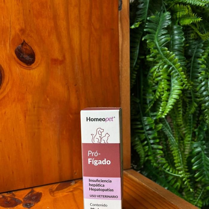 Caixa do produto Homeopet Pró-Fígado, gotas veterinárias para insuficiência hepática
