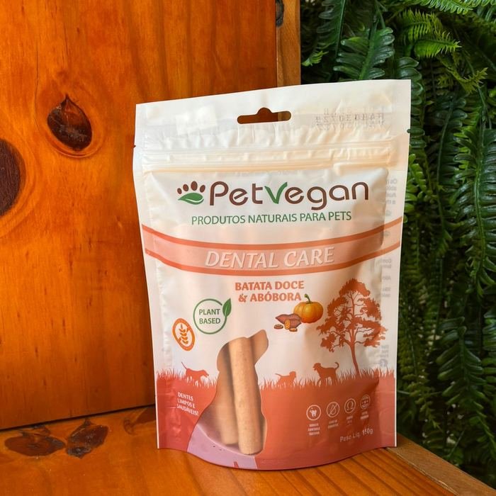 Pacote PetVegan Dental Care sabor batata-doce e abóbora