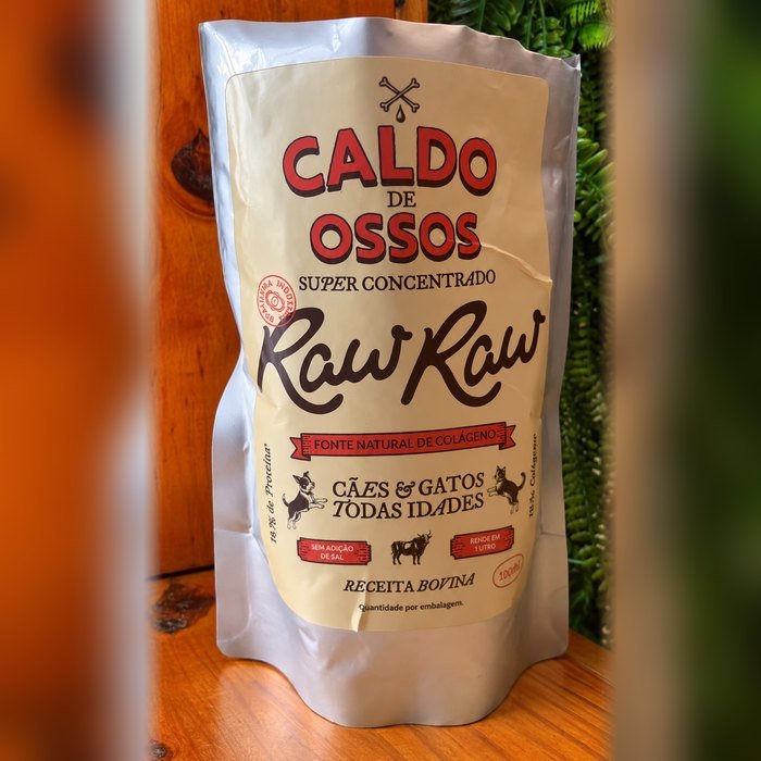 Pacote de caldo de ossos super concentrado Raw Raw, receita bovina, para cães e gatos