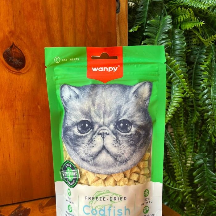 Petisco liofilizado Wanpy sabor bacalhau para gatos