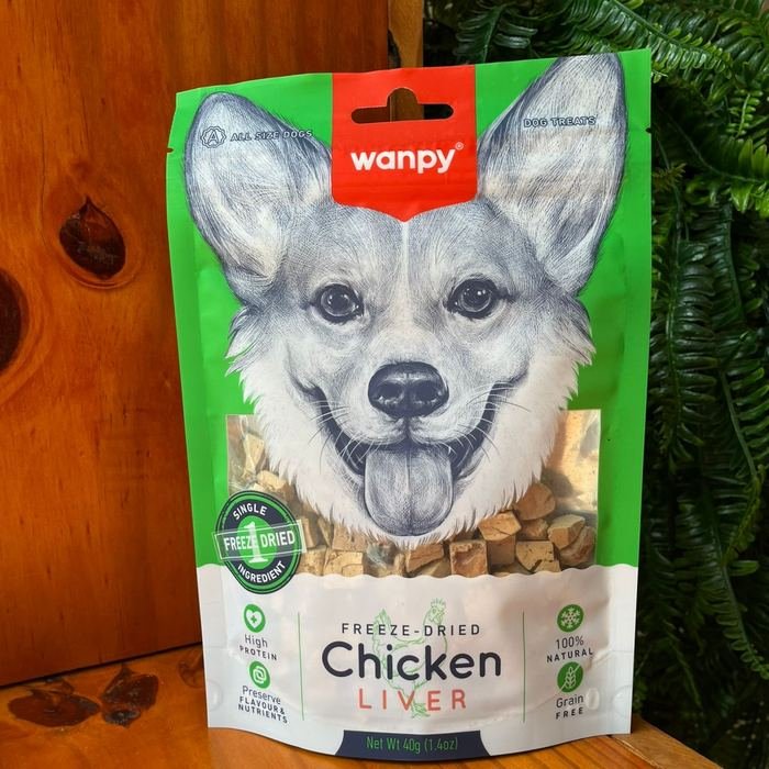Petisco liofilizado Wanpy de fígado de frango para cães