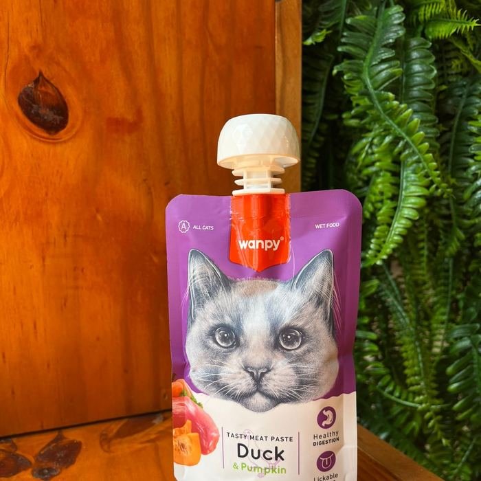 Sachê de pasta cremosa Wanpy sabor pato e abóbora para gatos